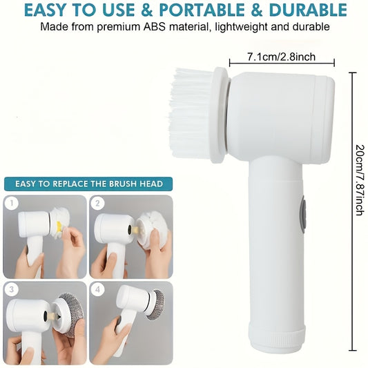 Brosse électrique rotative 8 pcs – 5 modes & têtes interchangeables