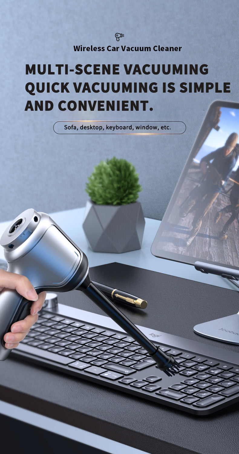 Aspirateur portable sans fil 2‑en‑1 – 15 000 Pa soufflage & aspiration