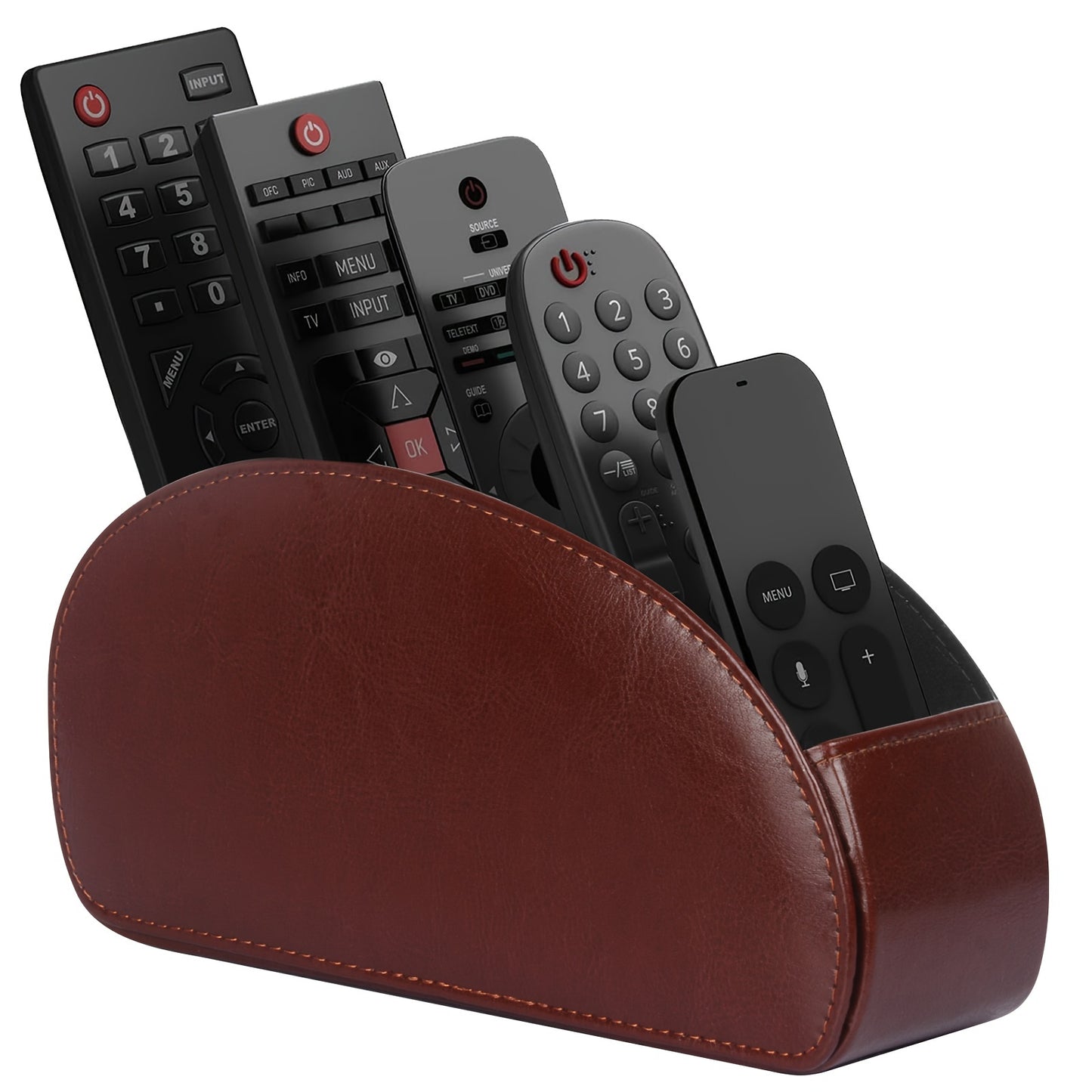 Organisateur télécommandes 5 compartiments – simili cuir noir