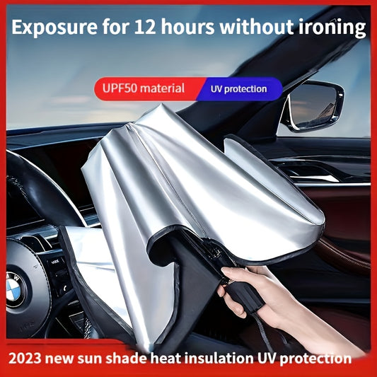 Pare-soleil rétractable compact – pare-brise avant, anti-chaleur & UV UPF 50+