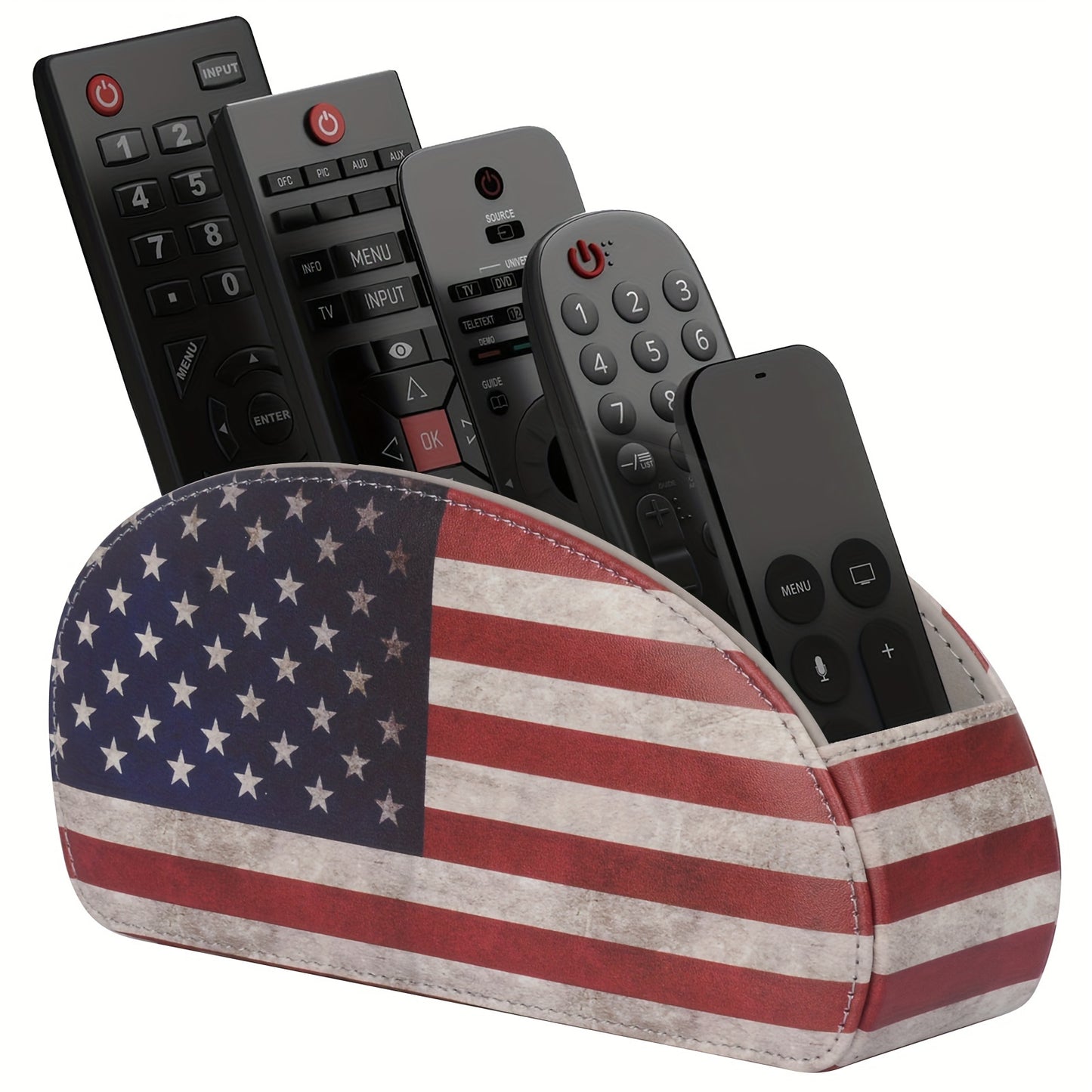 Organisateur télécommandes 5 compartiments – simili cuir noir
