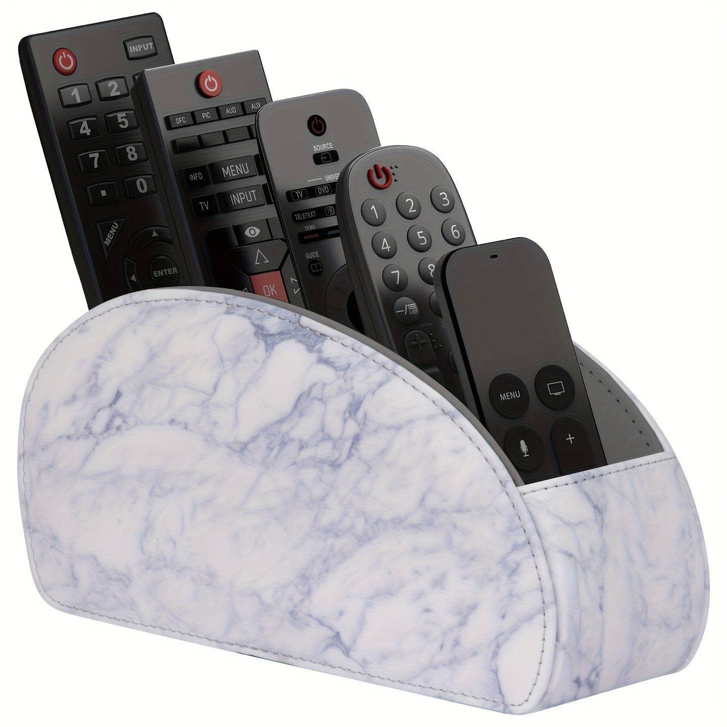 Organisateur télécommandes 5 compartiments – simili cuir noir