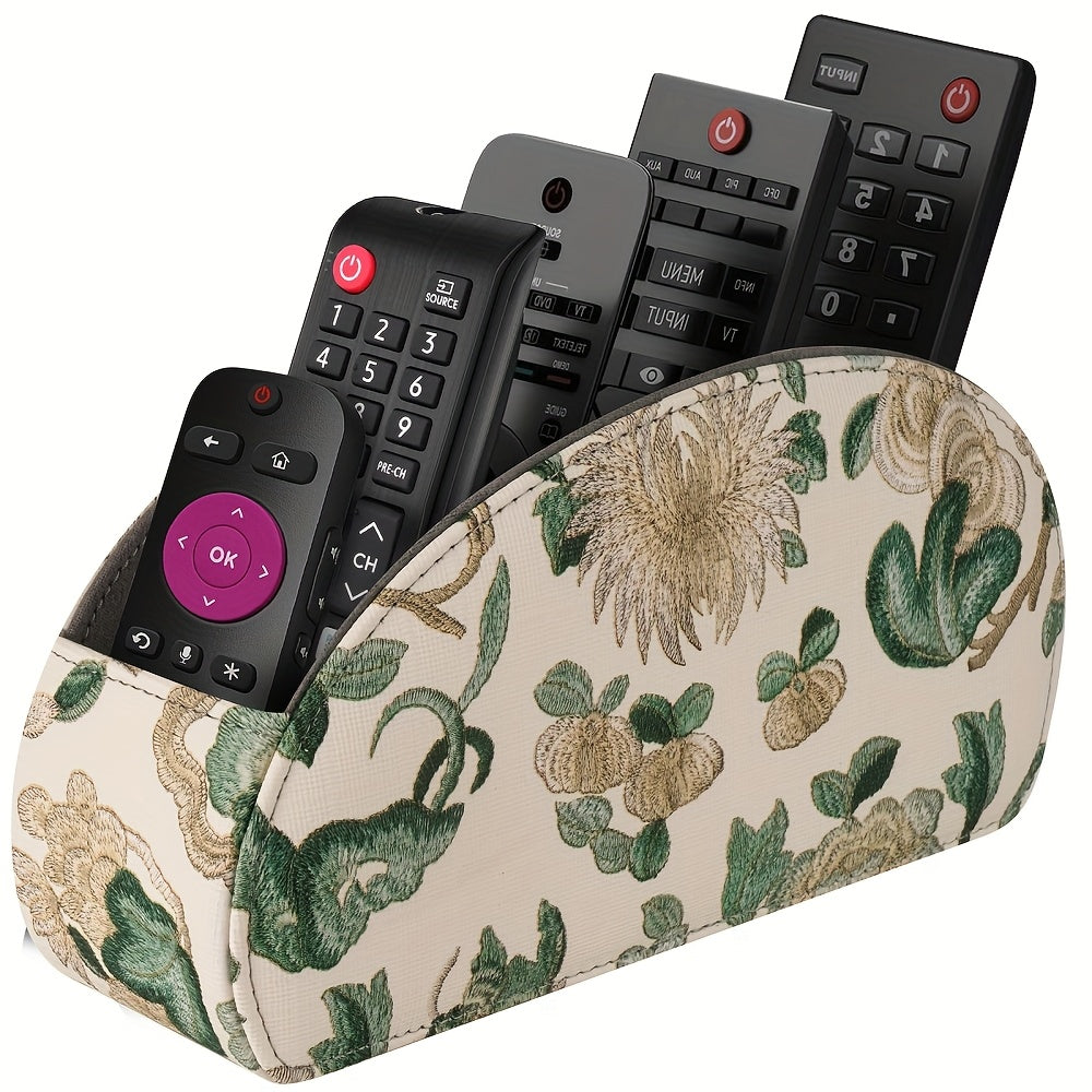 Organisateur télécommandes 5 compartiments – simili cuir noir