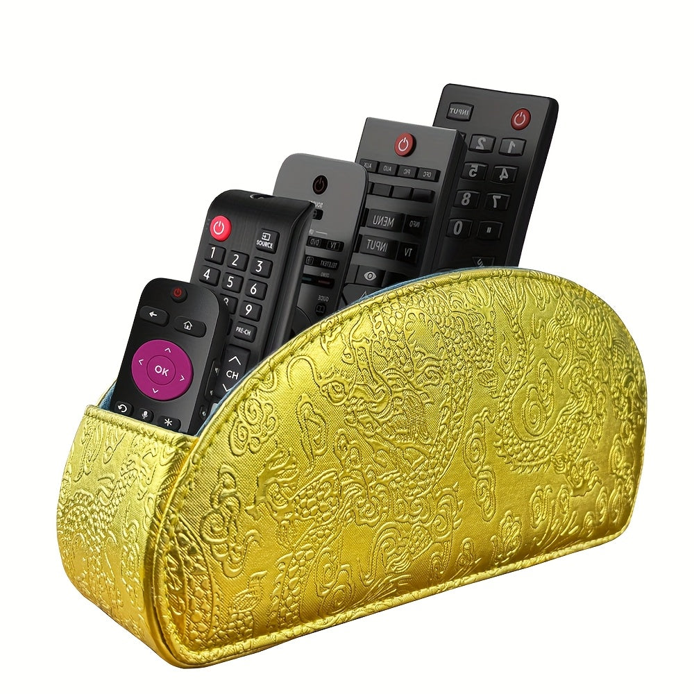 Organisateur télécommandes 5 compartiments – simili cuir noir