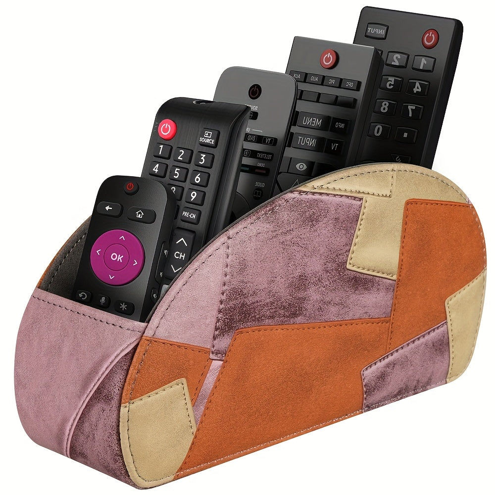 Organisateur télécommandes 5 compartiments – simili cuir noir