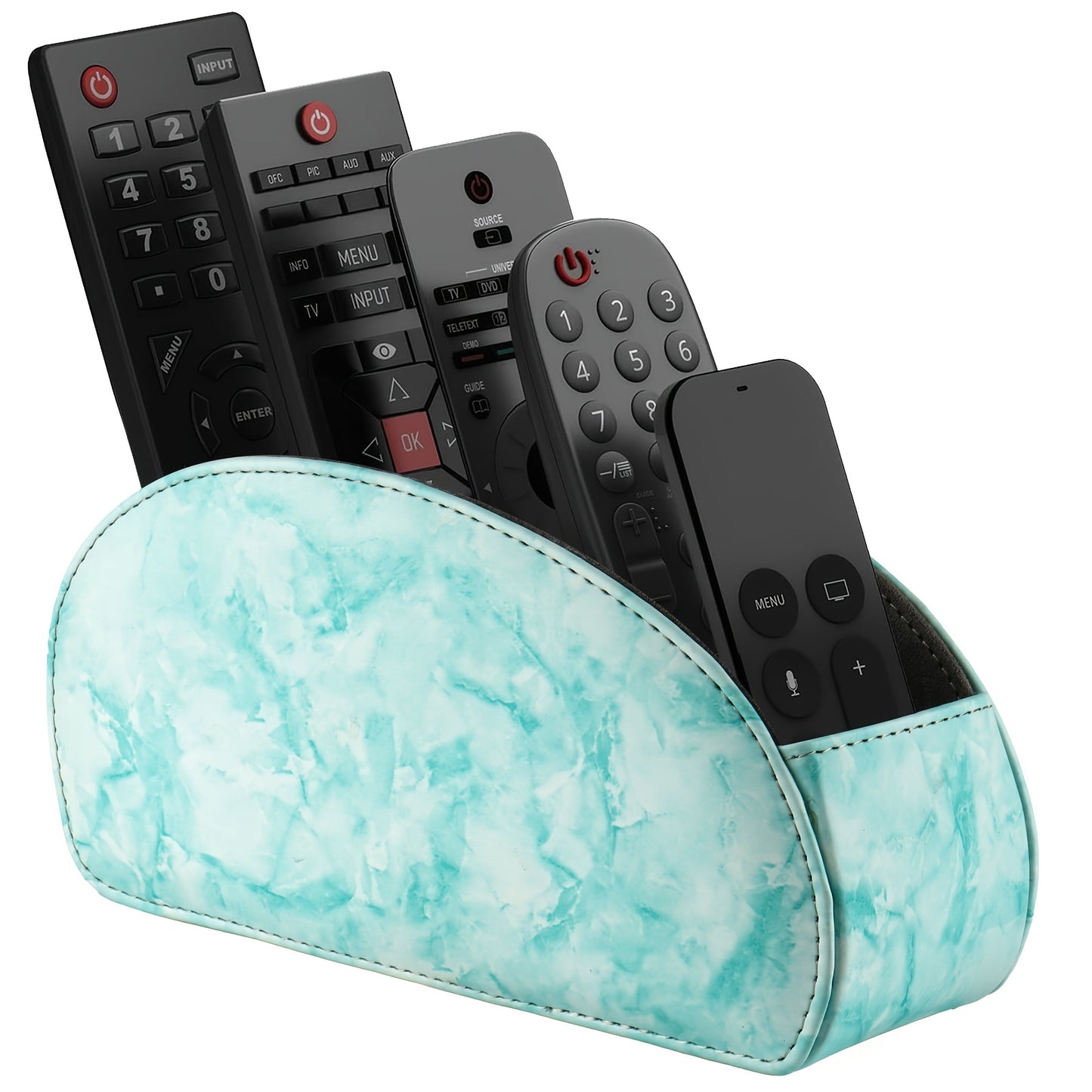 Organisateur télécommandes 5 compartiments – simili cuir noir