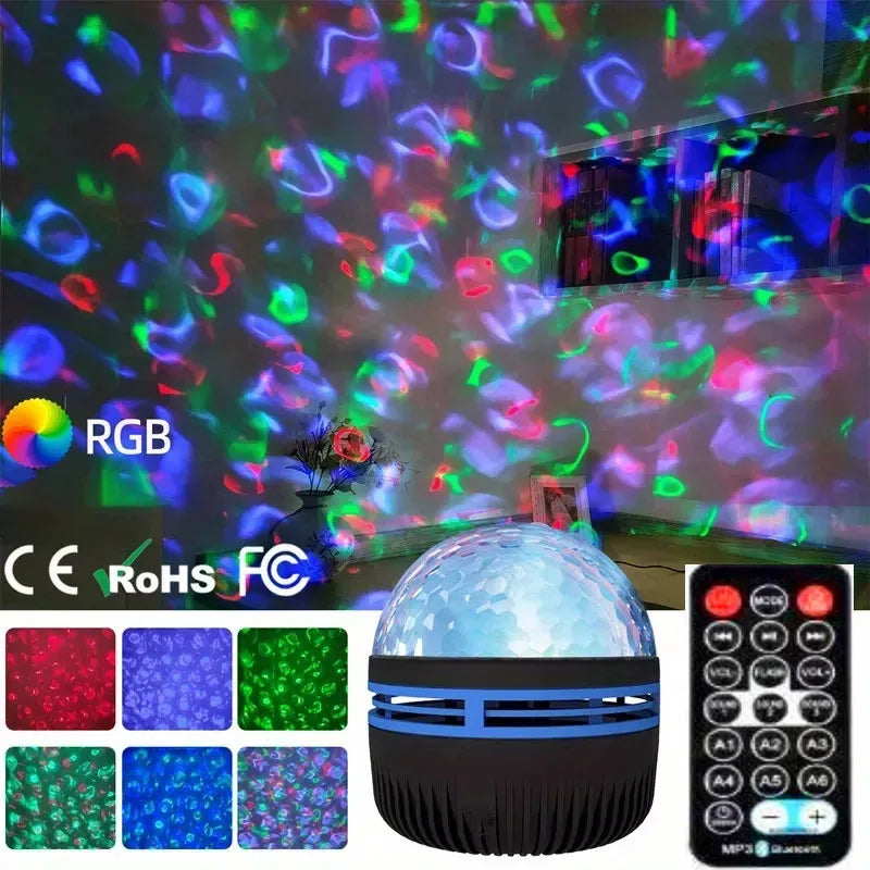 Projecteur d’étoiles & vagues d’eau – 7 couleurs LED