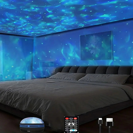 Projecteur d’étoiles & vagues d’eau – 7 couleurs LED