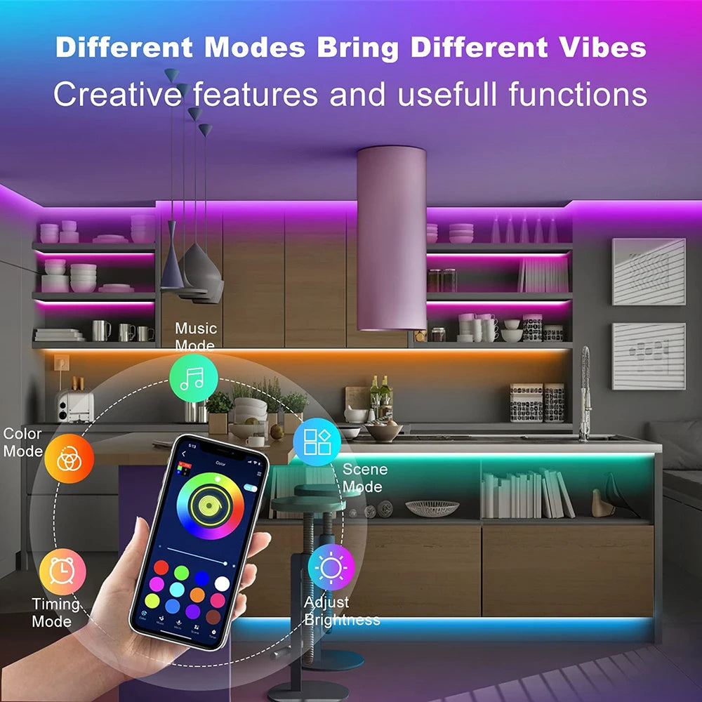 Ruban LED RGB 5 m Bluetooth USB