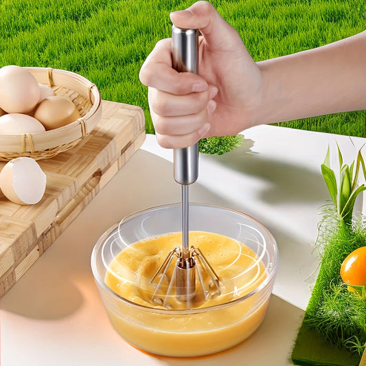Batteur à œufs semi‑automatique inox