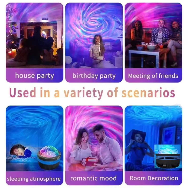 Projecteur d’étoiles & vagues d’eau – 7 couleurs LED