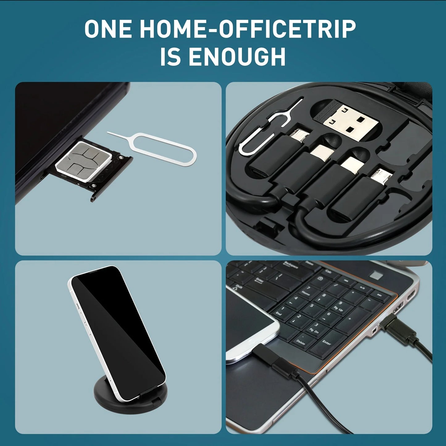 Kit adaptateur charge multi‑USB 60 W – USB‑C, USB‑A & Micro‑USB