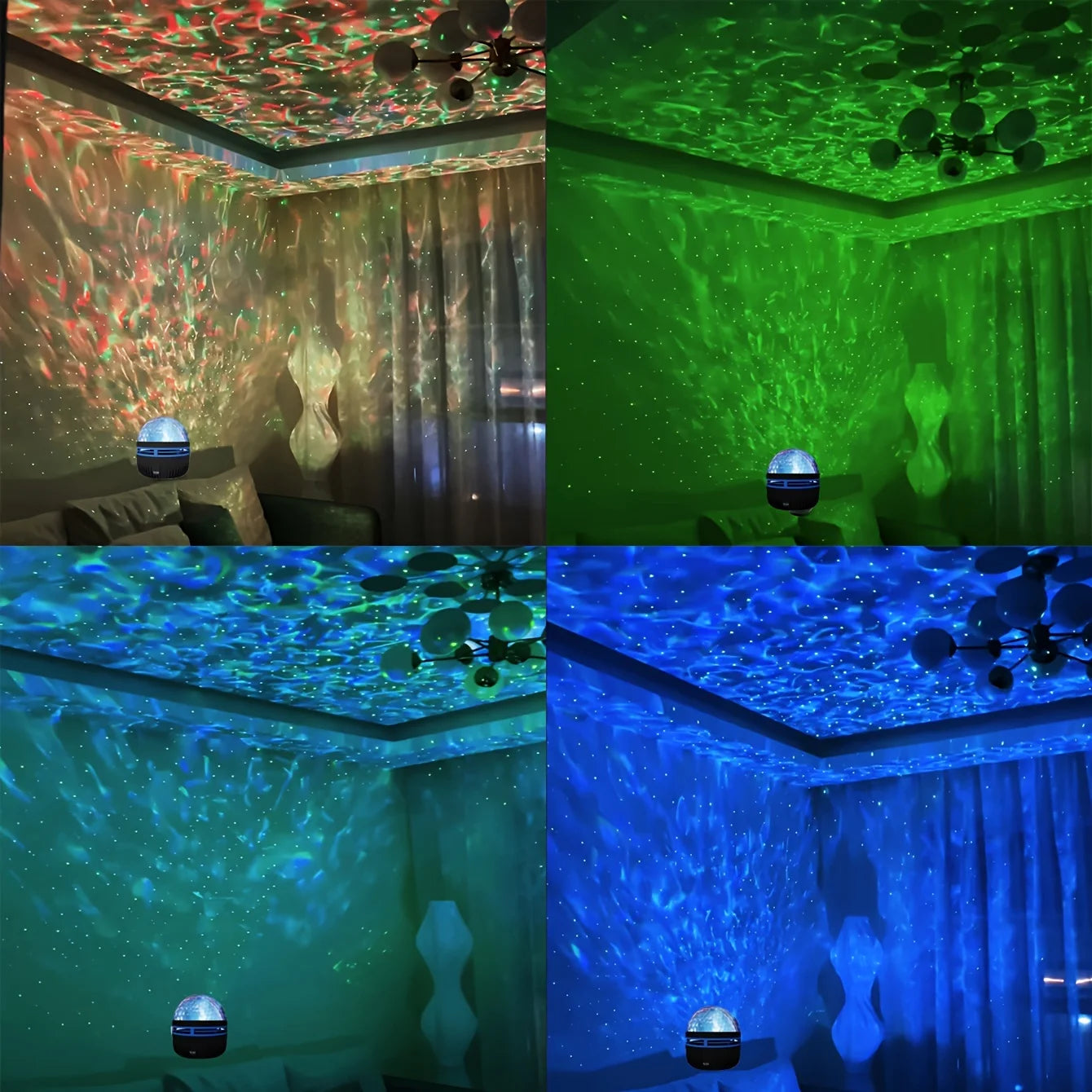 Projecteur d’étoiles & vagues d’eau – 7 couleurs LED