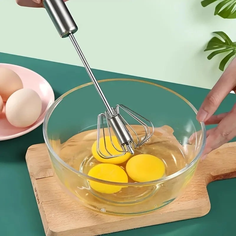 Batteur à œufs semi‑automatique inox