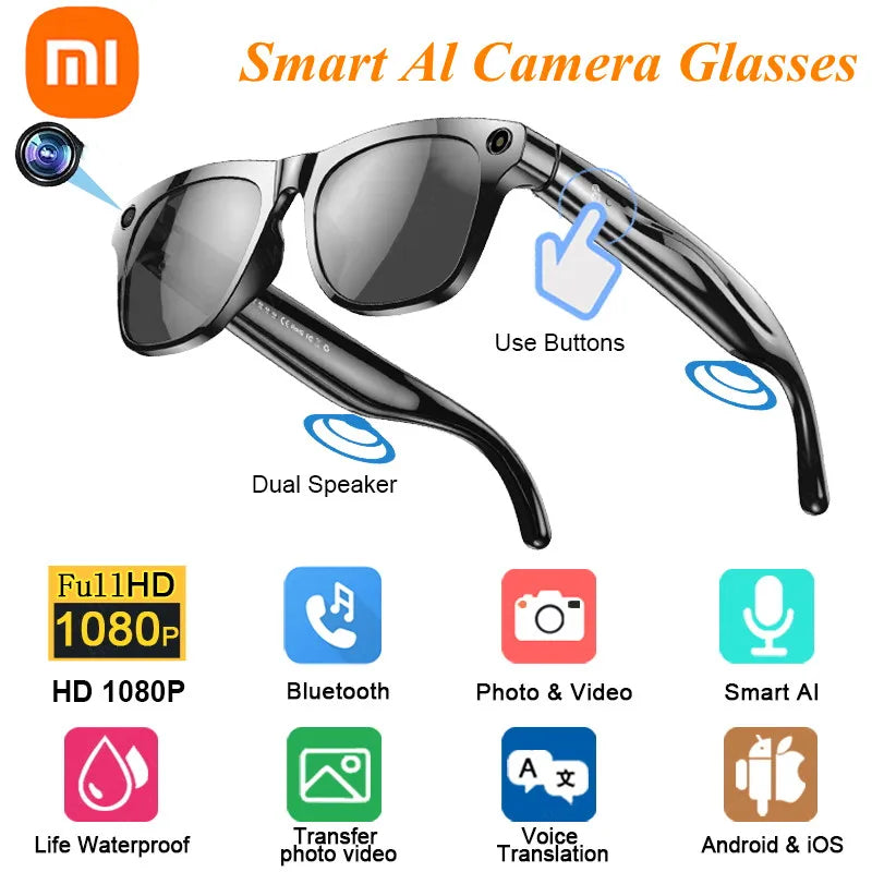 Xiaomi 4K HD lunettes intelligentes AI GPT caméra Bluetooth appel 260Mah batterie Assistant vocal traduire identifier les objets lunettes intelligentes