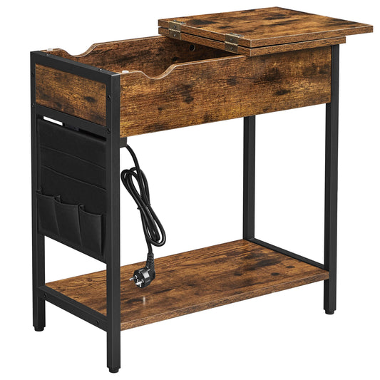 Table d’appoint VASAGLE avec prises & ports USB – plateau rabattable