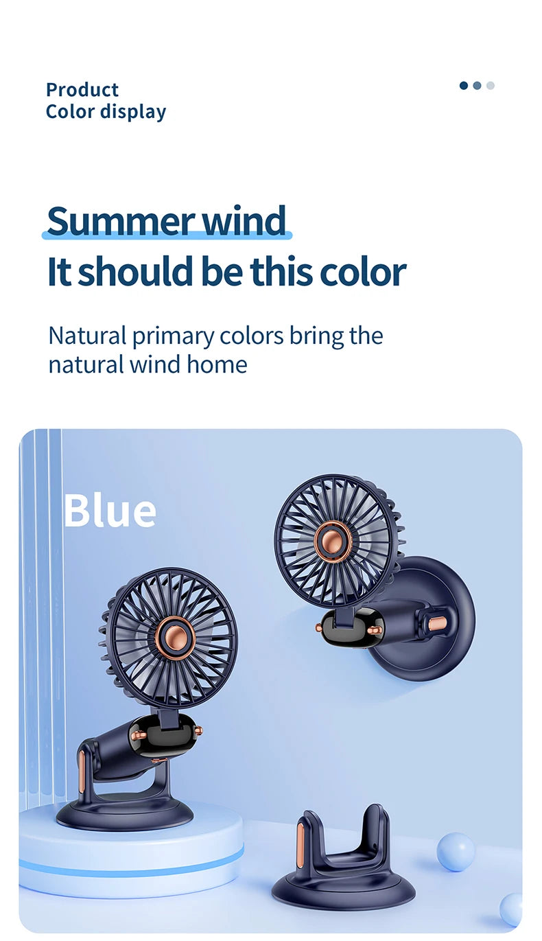 Mini ventilateur portable 5 vitesses USB avec écran & base multi-usage