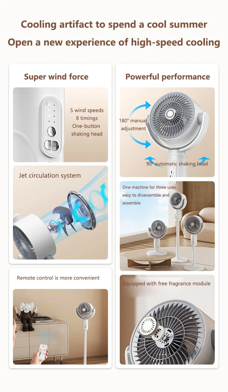 Xiaomi bureau sol à ventilateur avec télécommande rétractable Intelligent silencieux ventilateur électrique bureau à domicile ventilateur de Circulation d'air nouveau