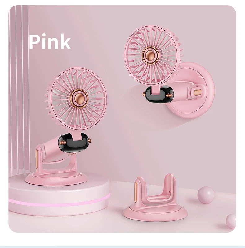 Mini ventilateur portable 5 vitesses USB avec écran & base multi-usage