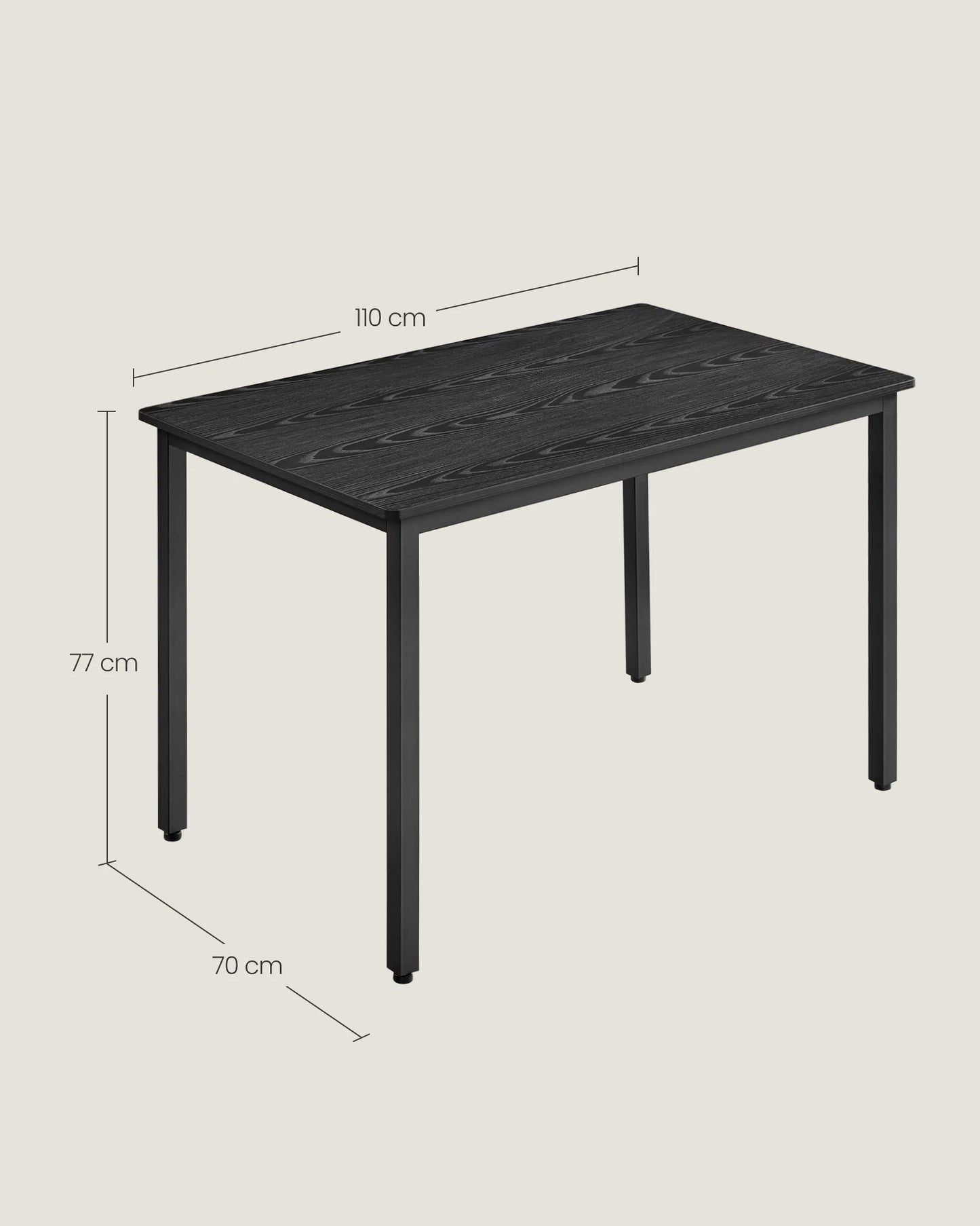Table à manger VASAGLE 110×70 cm – bois & métal style industriel