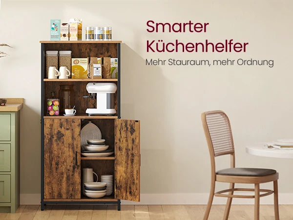 Armoire haute VASAGLE cuisine – étagères réglables & compartiments ouverts