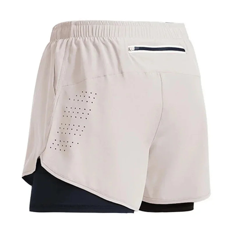 Short fitness 2‑en‑1 séchage rapide 2025