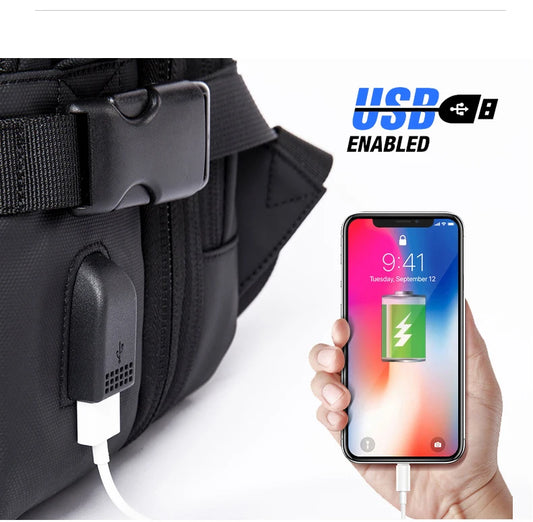 Sac à dos BANGE affaires USB 17,3″ – étanche & extensible