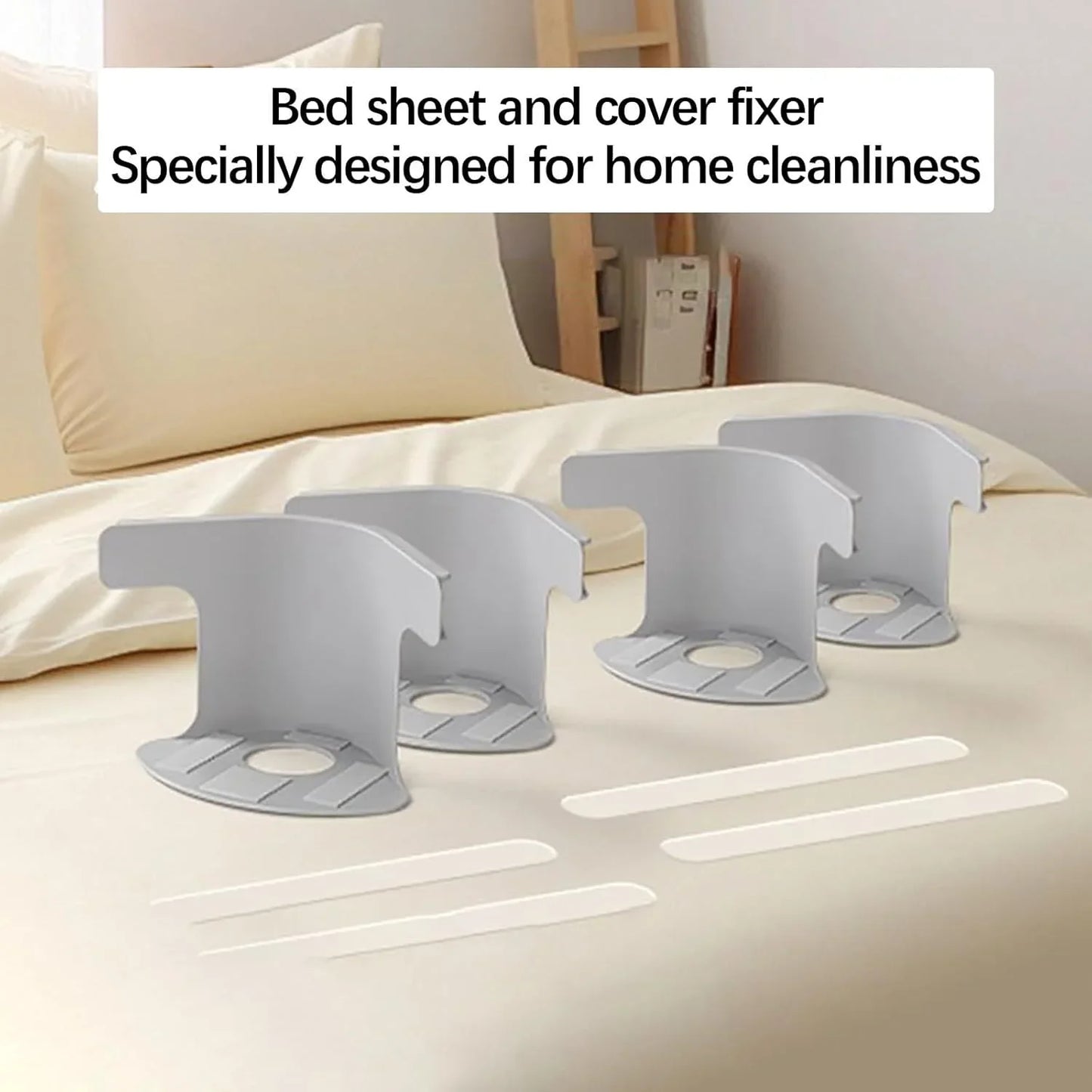 Clips serre-draps renforcés (lot de 4 ou 8) – maintien coins de lit