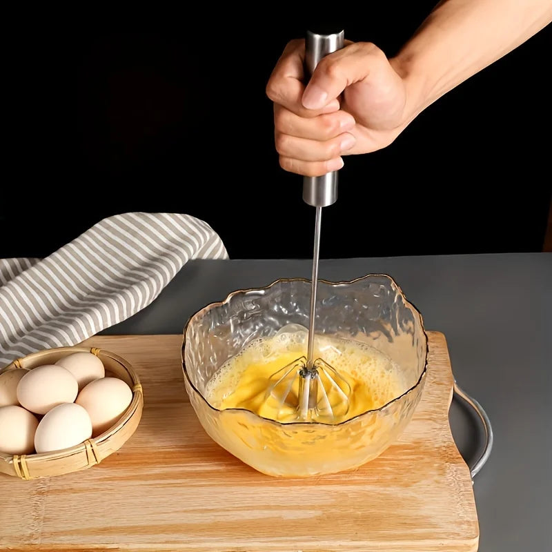 Batteur à œufs semi‑automatique inox