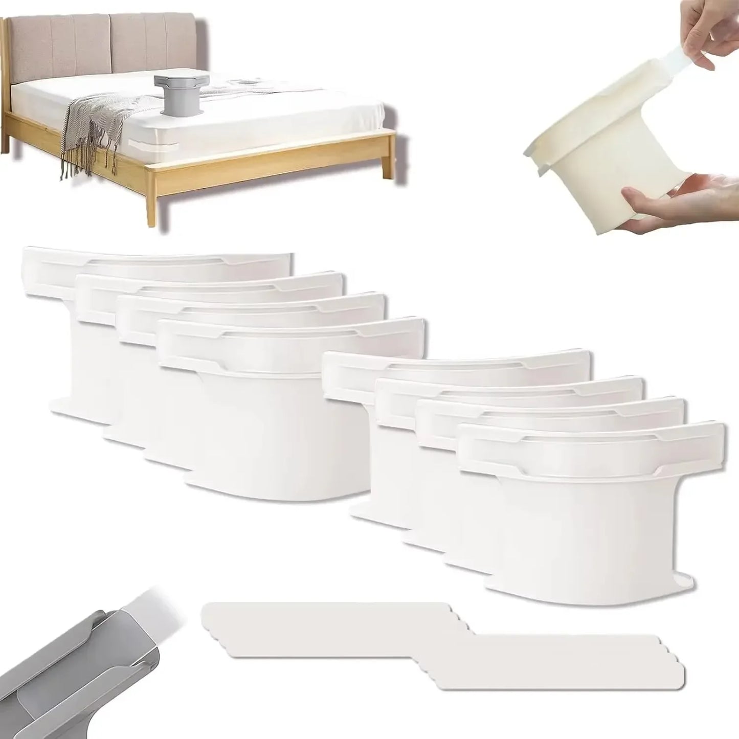 Clips serre-draps renforcés (lot de 4 ou 8) – maintien coins de lit