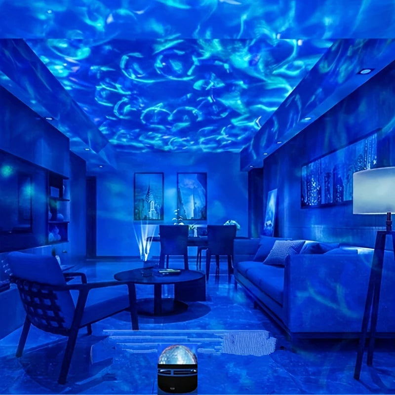 Projecteur d’étoiles & vagues d’eau – 7 couleurs LED