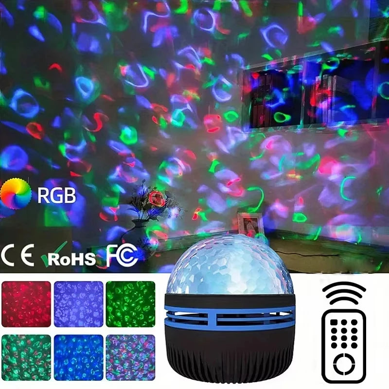 Projecteur d’étoiles & vagues d’eau – 7 couleurs LED