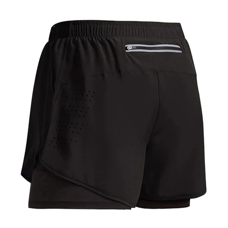 Short fitness 2‑en‑1 séchage rapide 2025