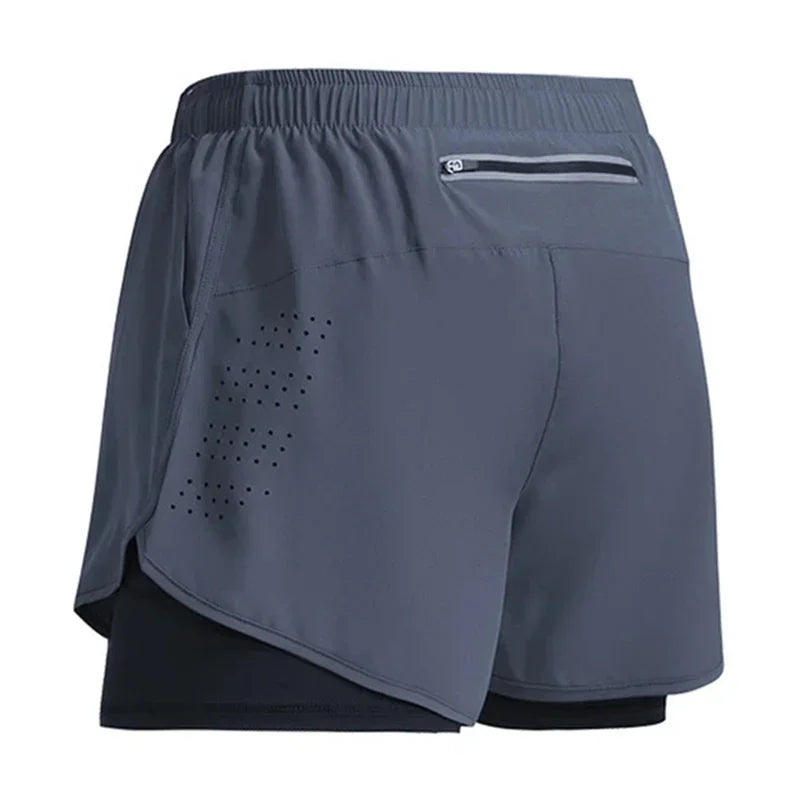 Short fitness 2‑en‑1 séchage rapide 2025
