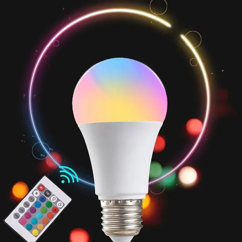 Ampoule LED RGB E27 – 16 couleurs + télécommande