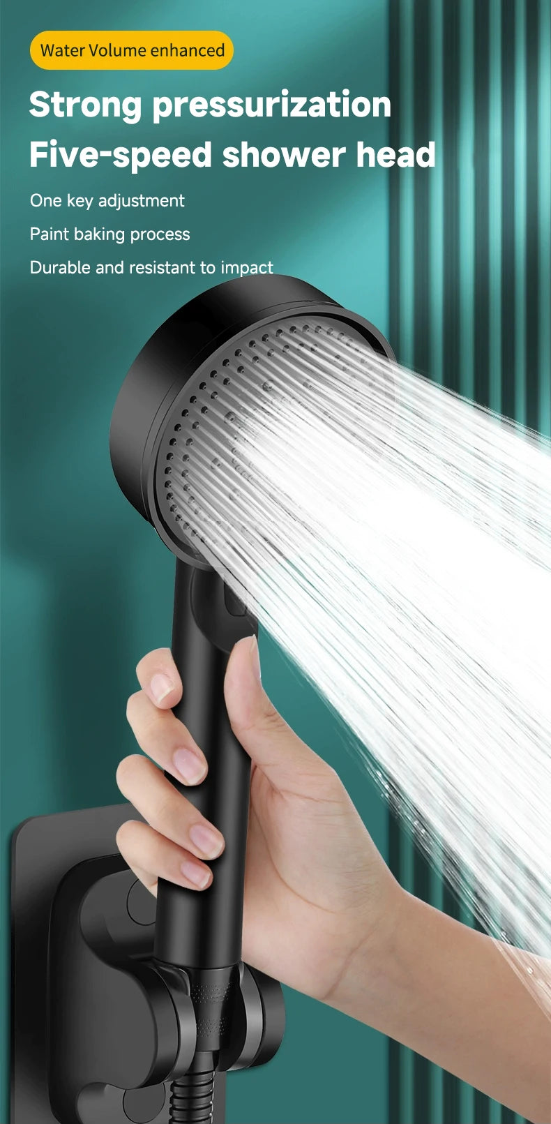 Tête de douche multifonction 6 modes – effet massage boost