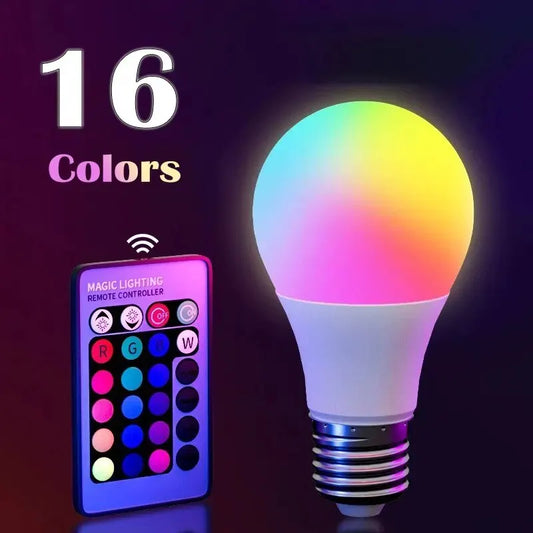 Ampoule LED RGB E27 – 16 couleurs + télécommande