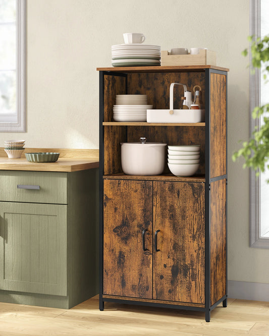 Armoire haute VASAGLE cuisine – étagères réglables & compartiments ouverts