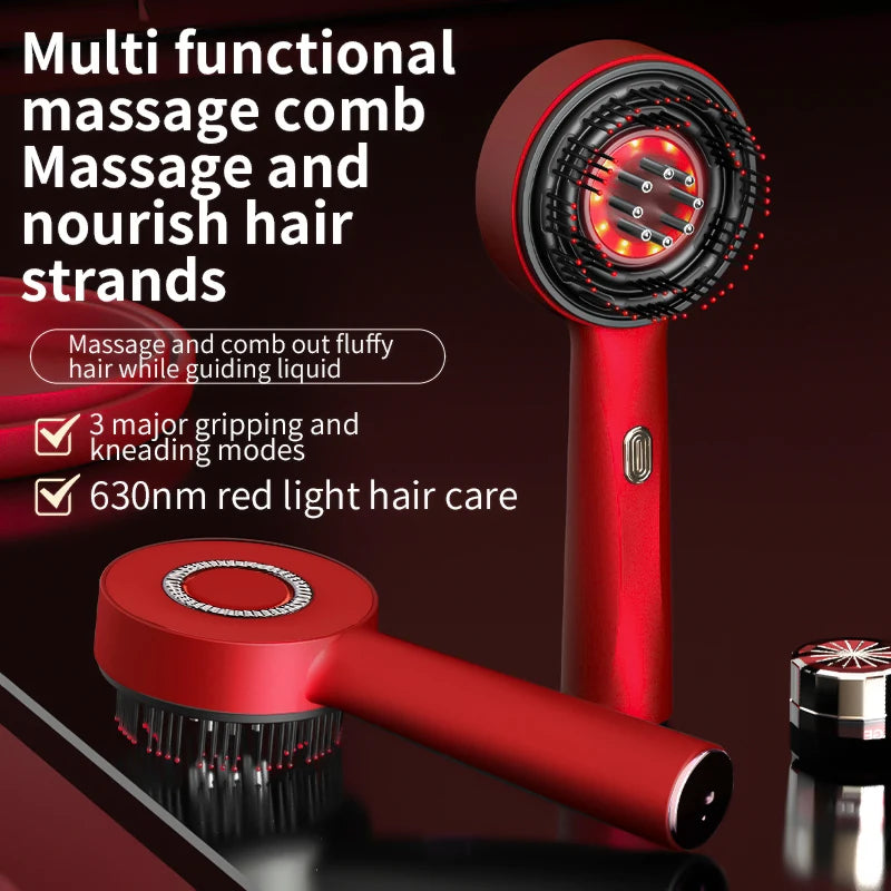Brosse électrique infra‑rouge multi‑thérapie – croissance & massage