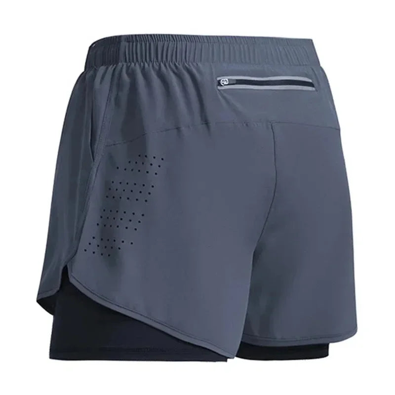 Short fitness 2‑en‑1 séchage rapide 2025