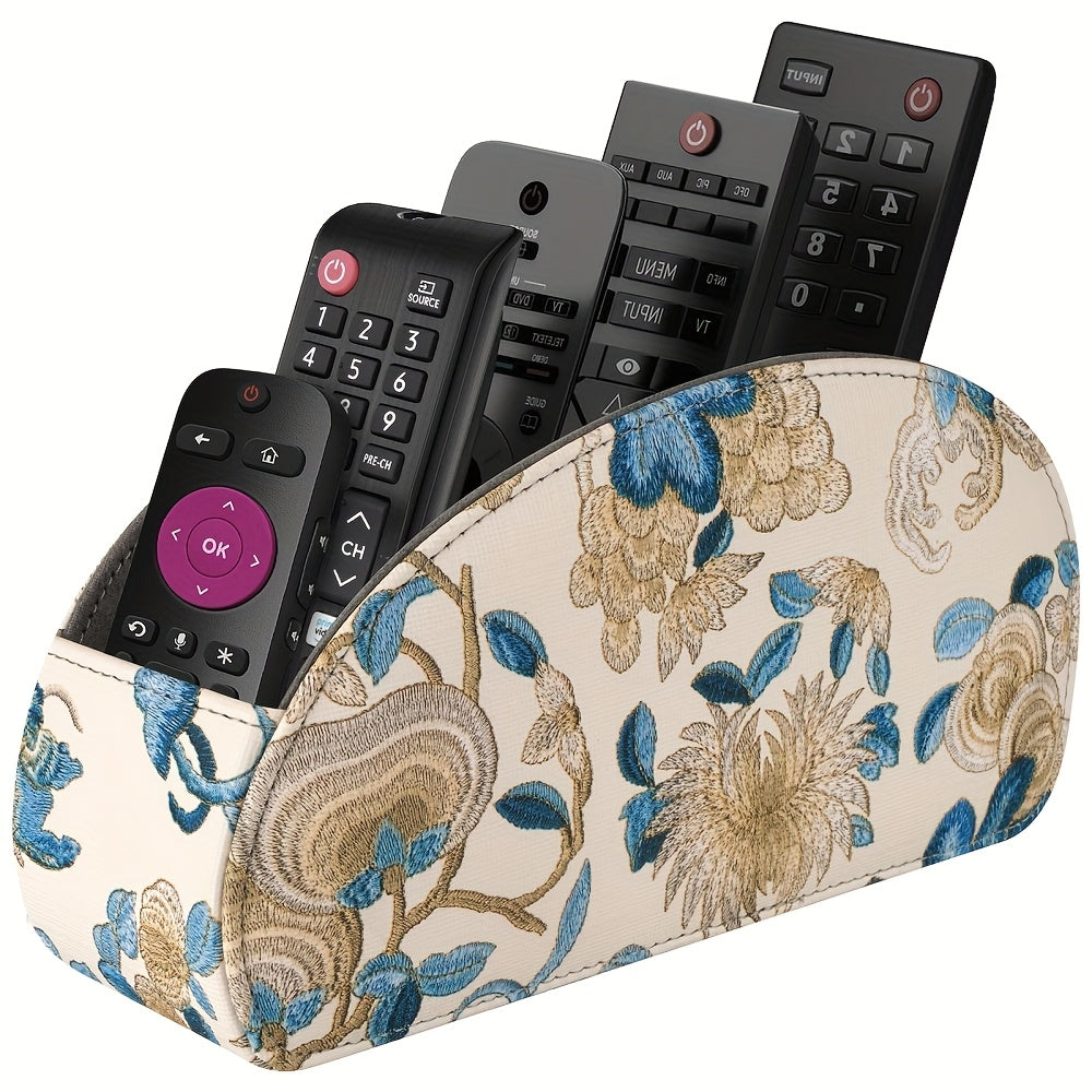 Organisateur télécommandes 5 compartiments – simili cuir noir