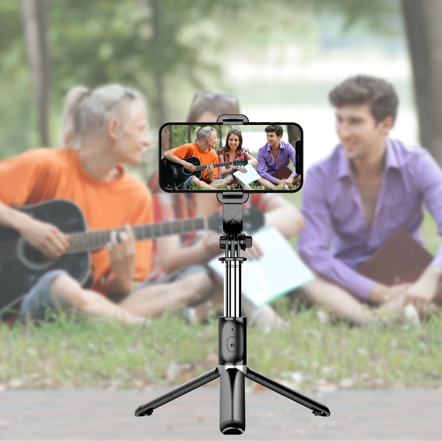 Perche selfie trépied 3‑en‑1 extensible – avec télécommande & rotation 360°