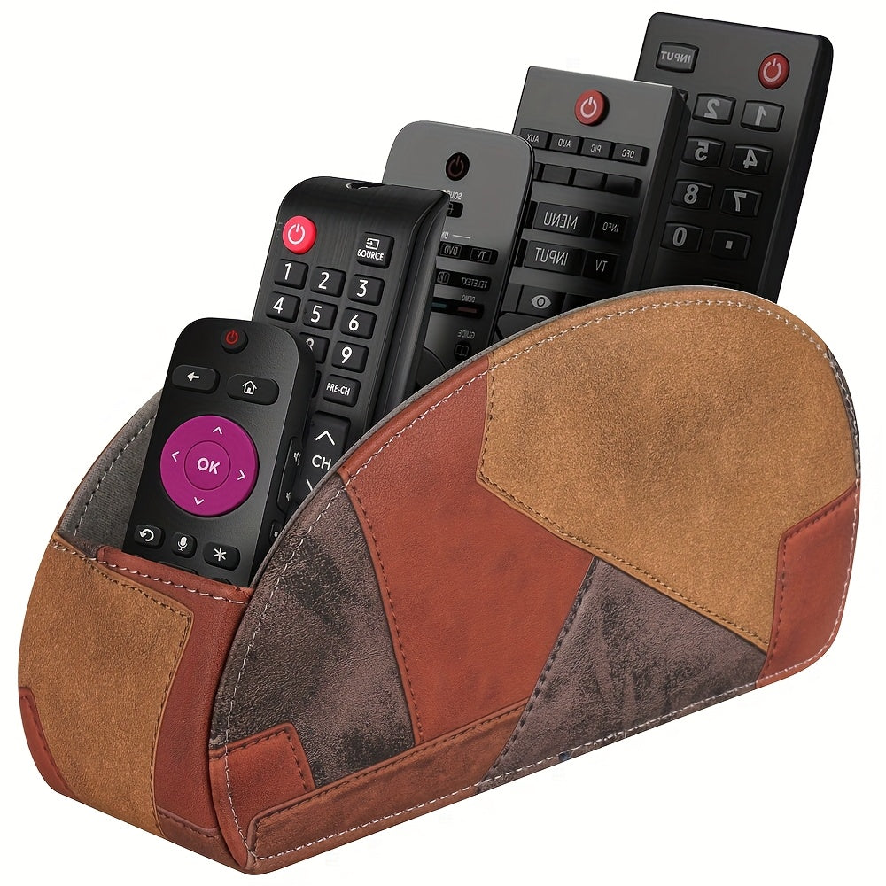 Organisateur télécommandes 5 compartiments – simili cuir noir