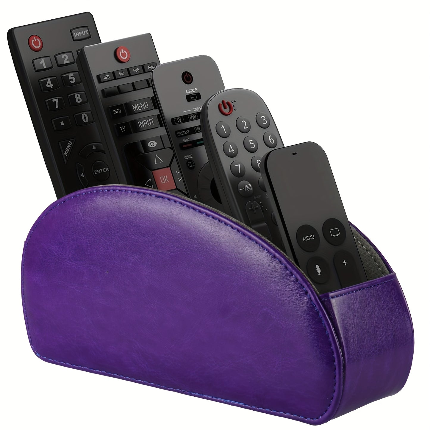 Organisateur télécommandes 5 compartiments – simili cuir noir