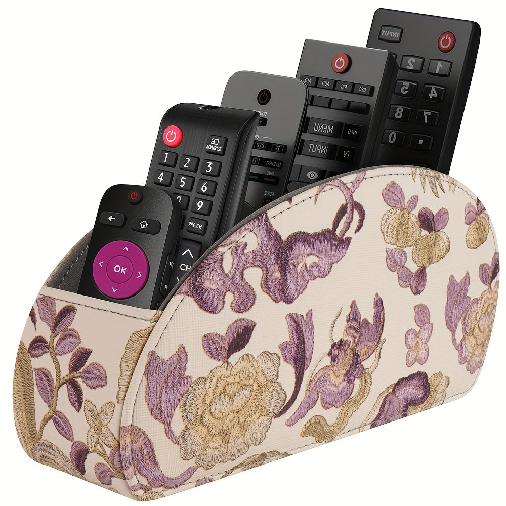 Organisateur télécommandes 5 compartiments – simili cuir noir