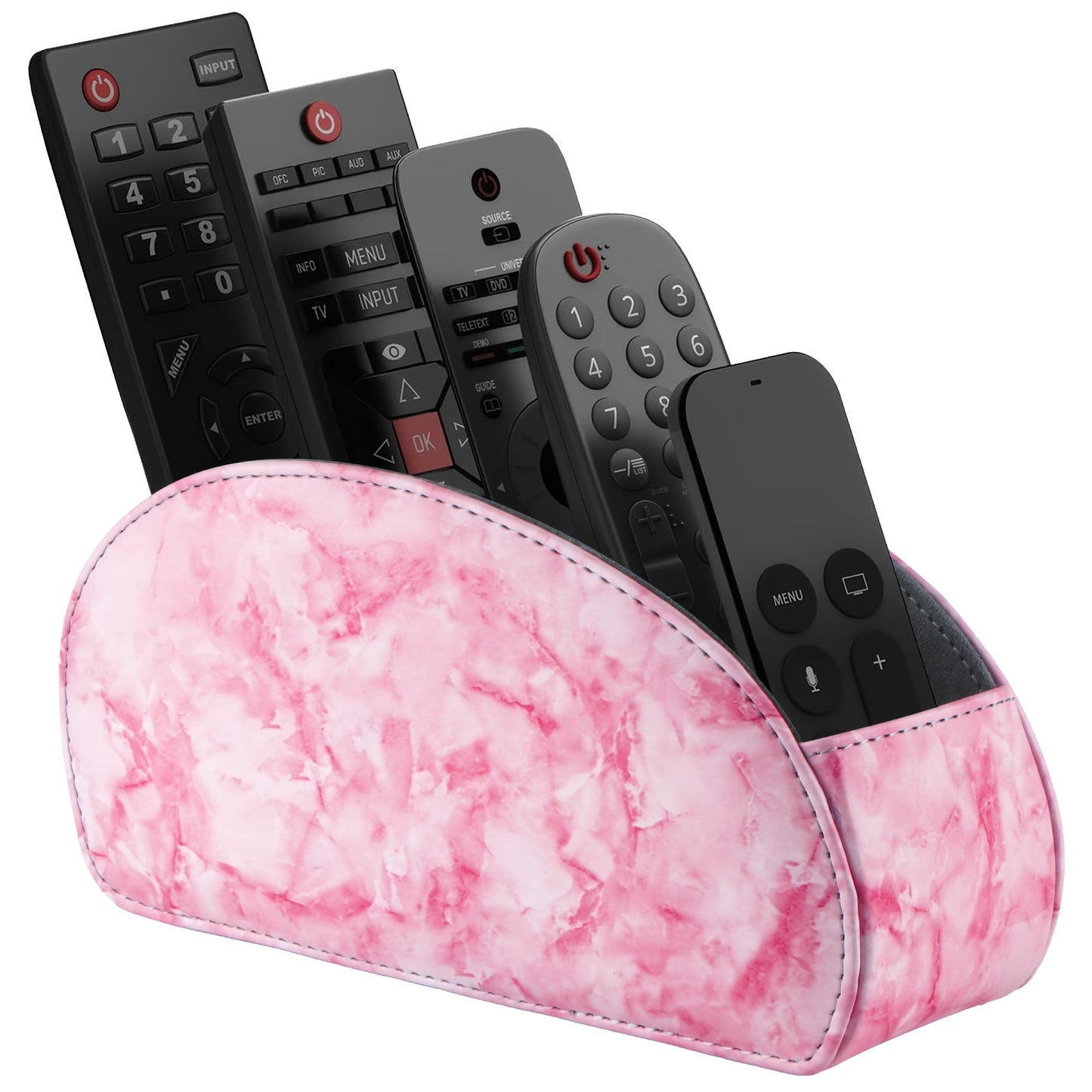 Organisateur télécommandes 5 compartiments – simili cuir noir