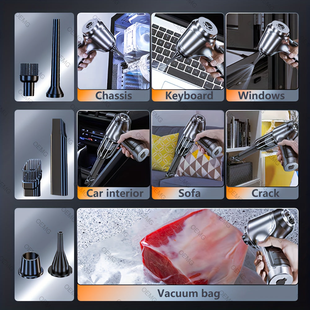 Aspirateur portable sans fil 2‑en‑1 – 15 000 Pa soufflage & aspiration