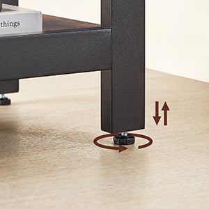 Bureau d’angle en L VASAGLE – avec 2 étagères & structure industrielle