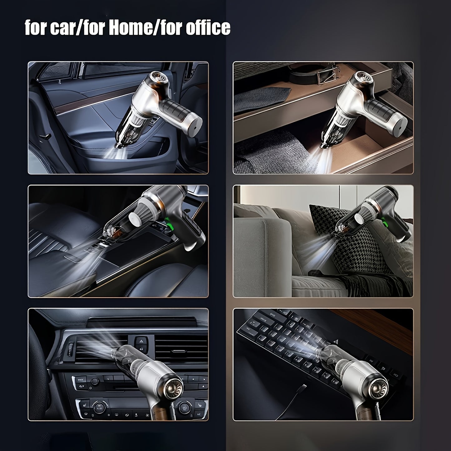 Aspirateur portable sans fil 2‑en‑1 – 15 000 Pa soufflage & aspiration