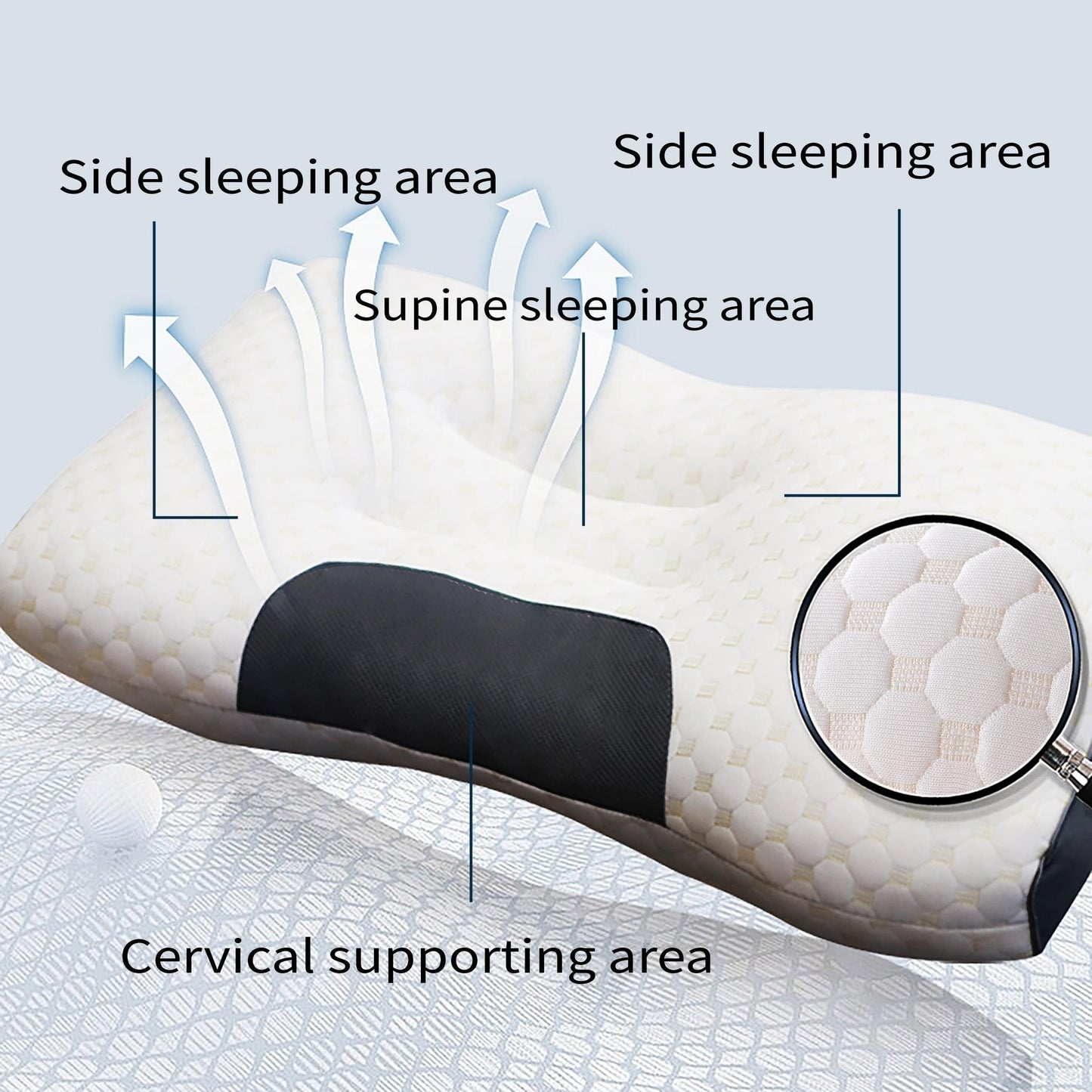 Oreiller ergonomique ajustable – confort cervical pour sommeil optimal